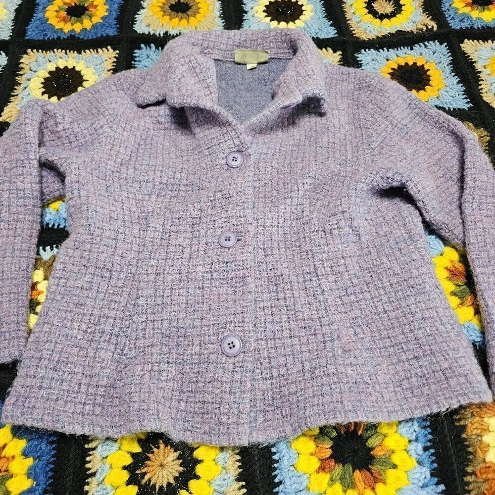 Vintage Weave of the Irish Purple Wool Coat in size S